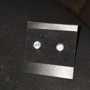 Elegant .925 Silver Aquamarine Stud Earrings